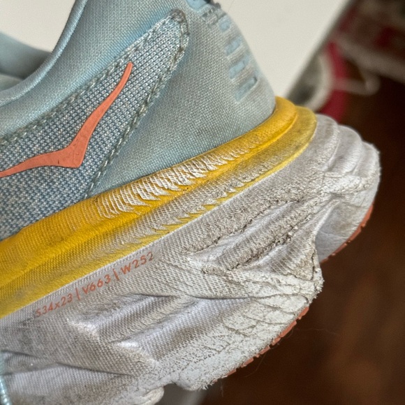 Hoka Running Shoes - Gray and Orange size 7.5 - Picture 4 of 8